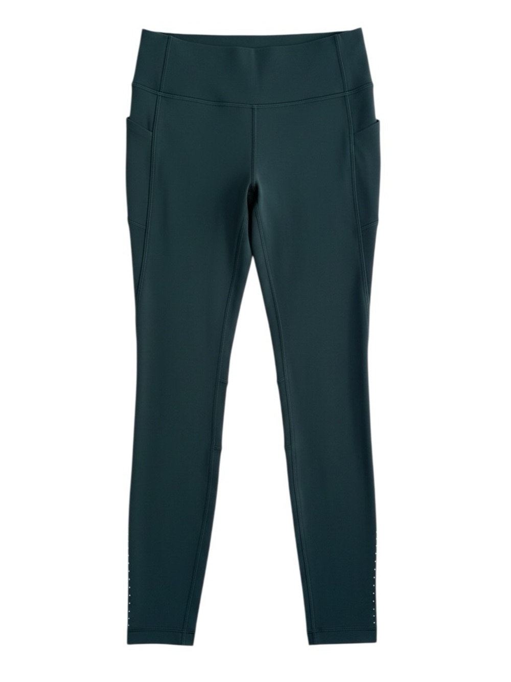 Lululemon Fast and Free Leggings Deep Teal 6 Side Pockets Reflective